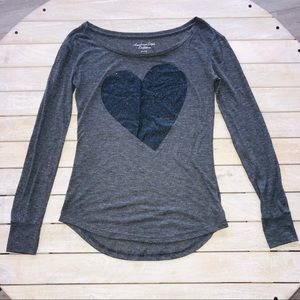 AEO Grey Long-Sleeve Shirt
